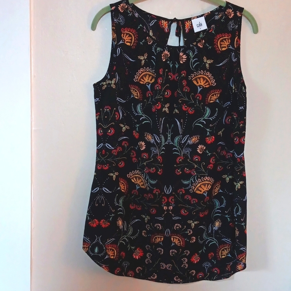 CAbi Blouse In Black Floral Print - Picture 2 of 9